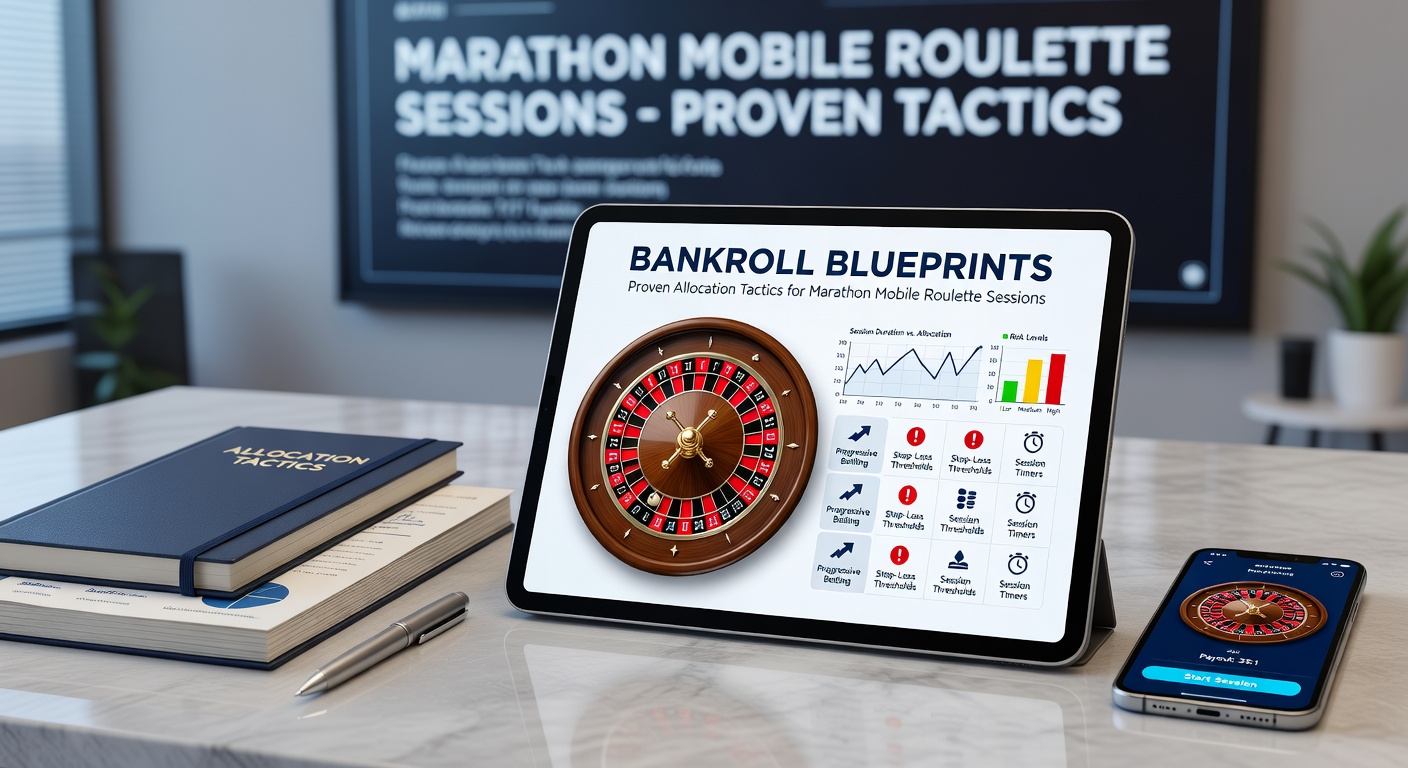 Grafiek die bankroll allocatie toont tijdens een lange mobiele roulette sessie, met pieken en dalen in inzetten