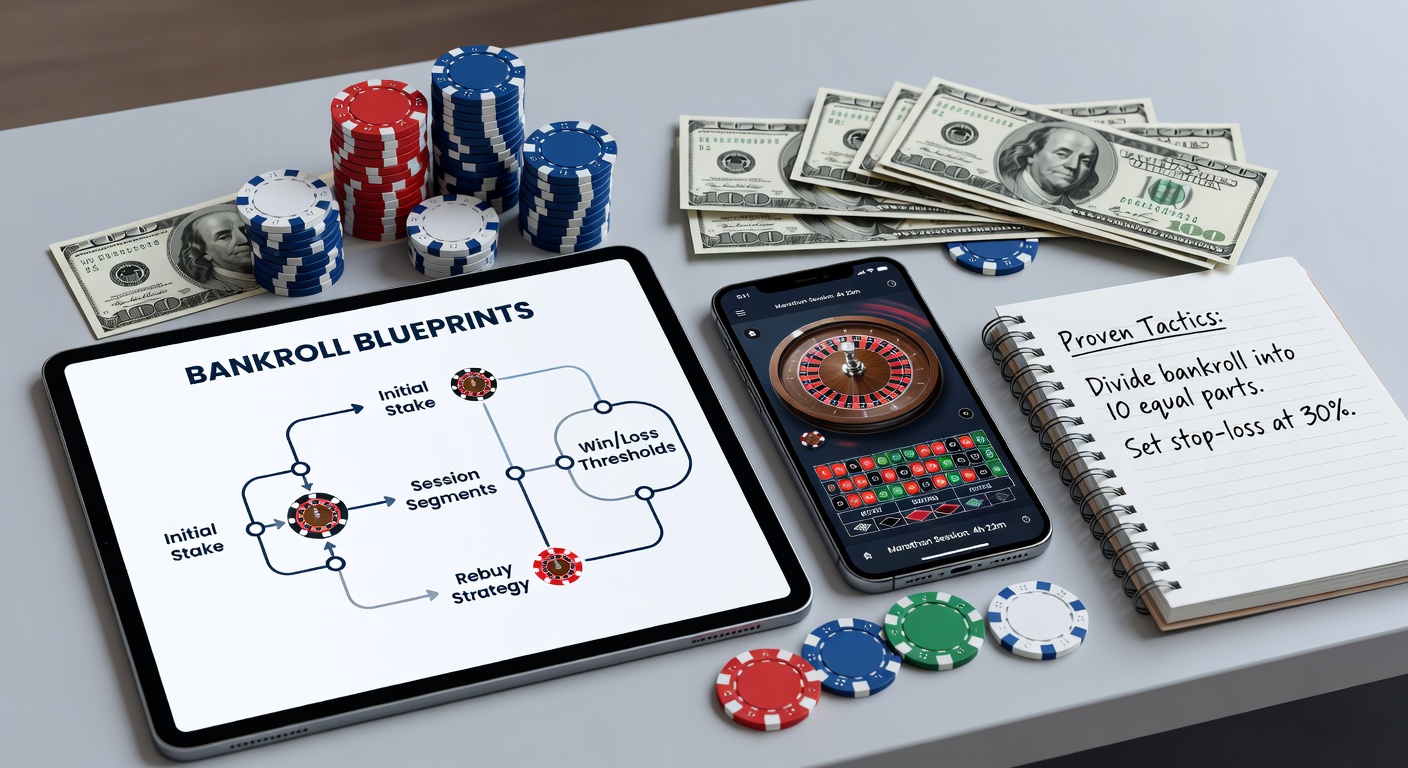 Mobiele roulette app met bankroll tracker en allocatie grafiek, tonen een stabiele curve over uren