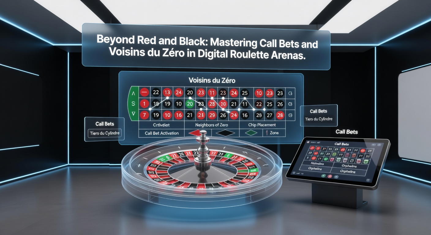 Close-up van roulettewiel met Voisins du Zéro sector gemarkeerd in digitale interface