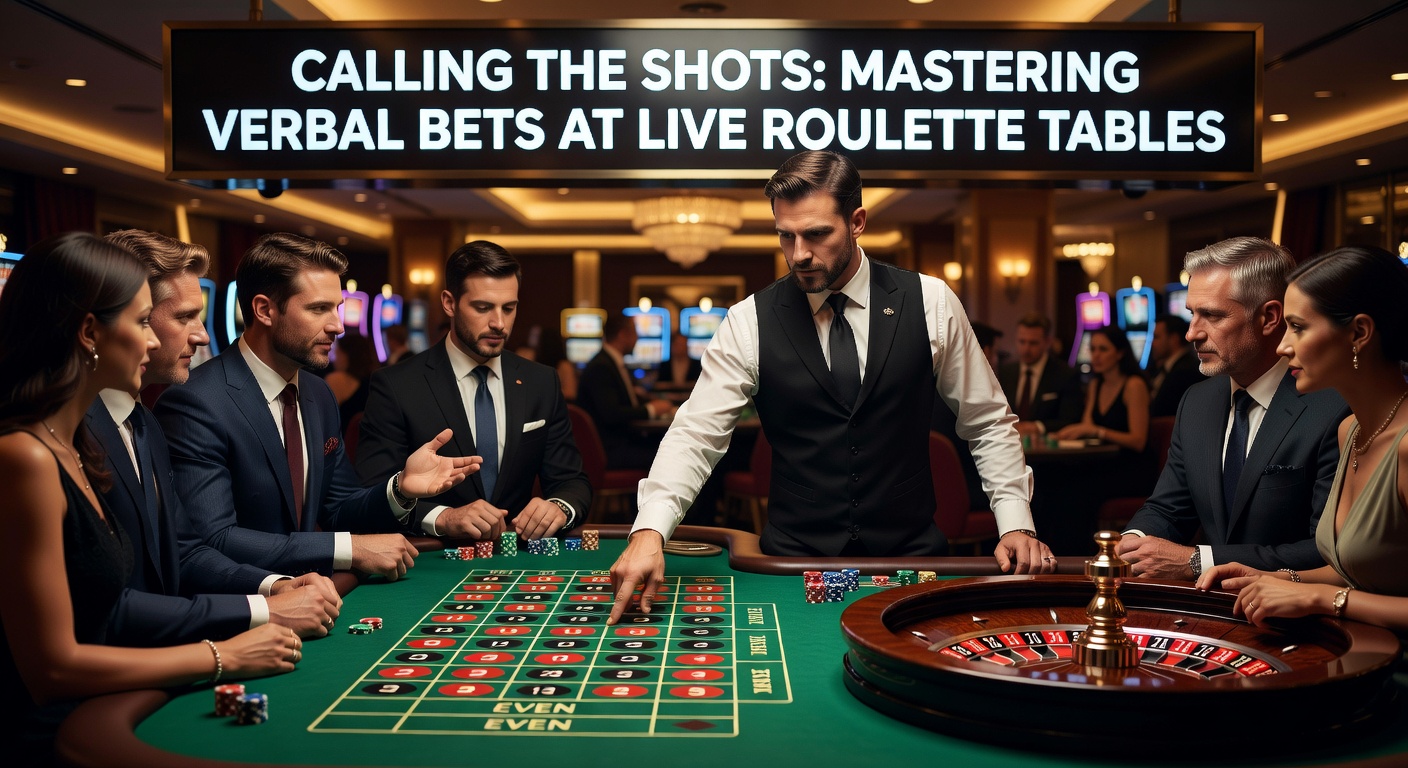 Live roulette tafel met spelers die verbale inzetten plaatsen bij een croupier
