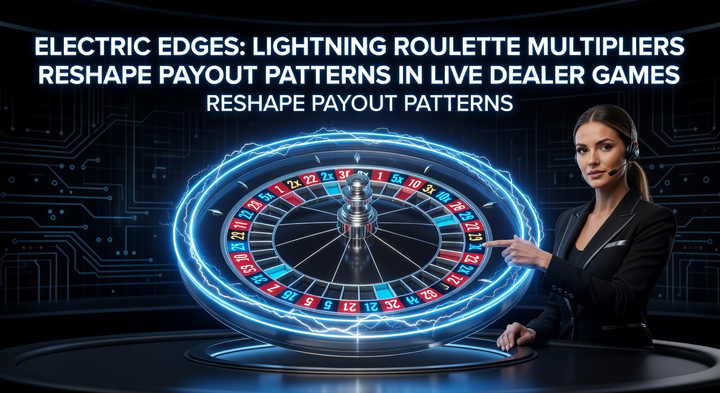 Live dealer bij Lightning Roulette met bliksemschichten op het wiel, multipliers oplichtend in neonkleuren