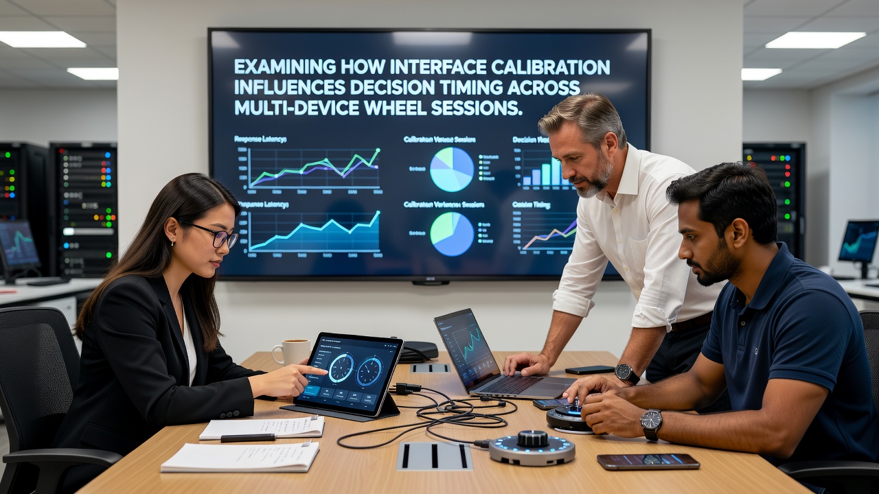 Diagram dat interface kalibratie op verschillende apparaten met wielbesturingen illustreert