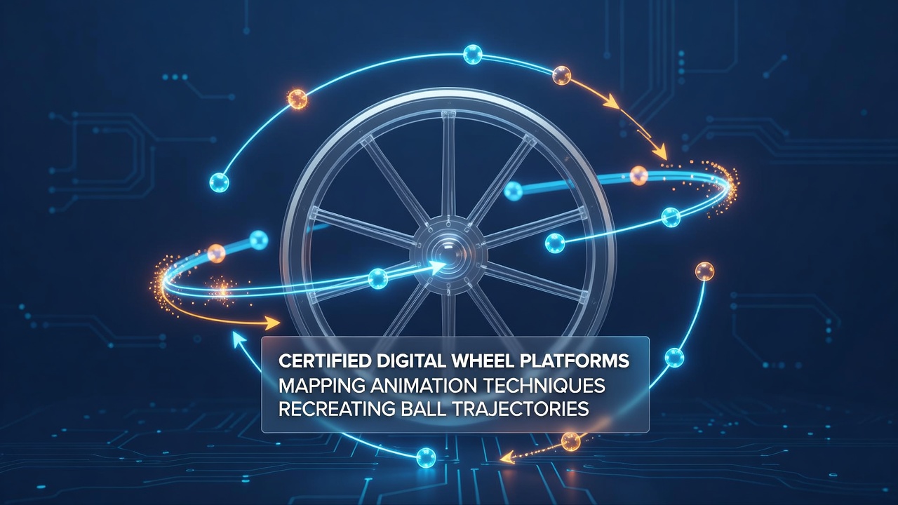 Visualisatie van animatietechnieken die baltrajecten simuleren op digitale roulettewielen met gecertificeerde RNG-systemen