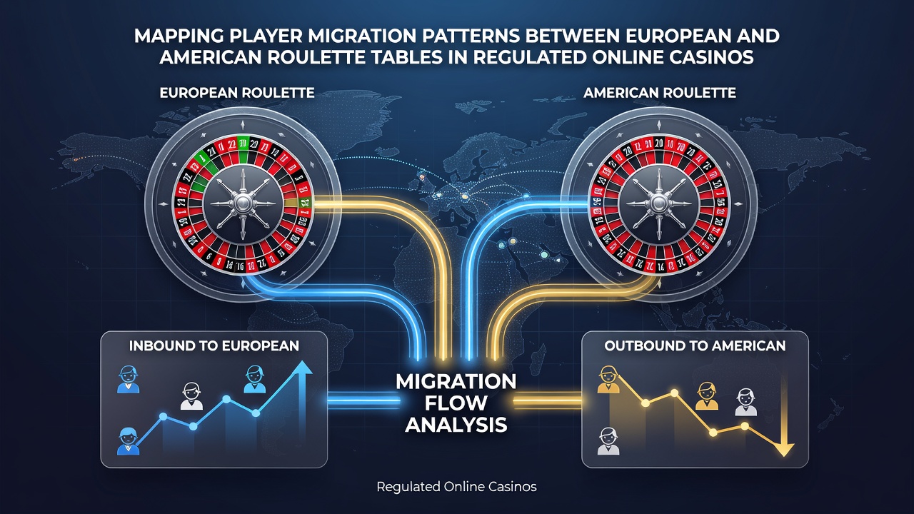 Grafiek met migratiecijfers en voorkeuren tussen roulette types in juni 2026
