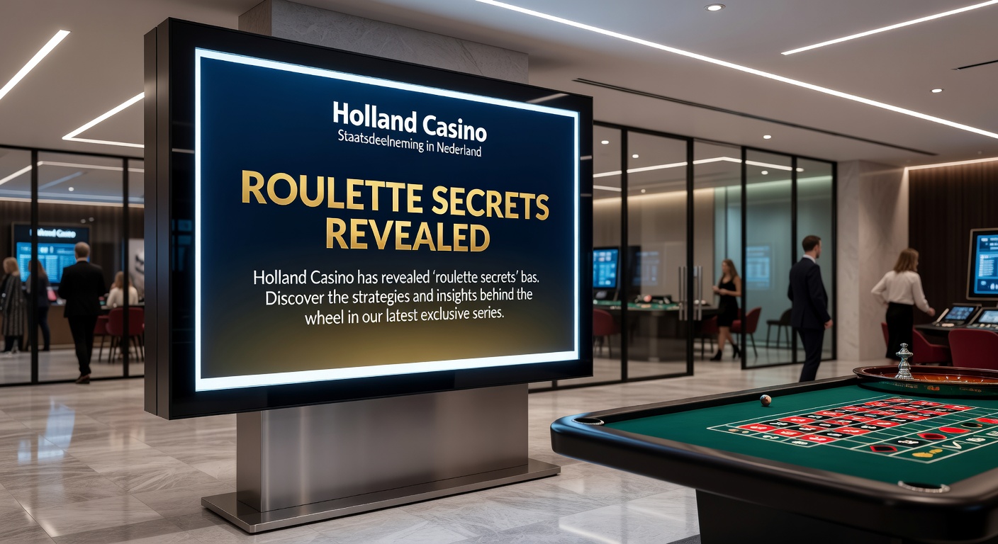 Spelers rond een roulette tafel bij Holland Casino, analyserend de statistieken op een scherm