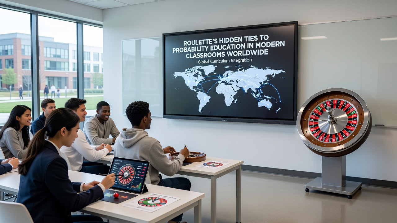 Studenten die samenwerken aan kansberekeningen met een educatief roulettehulpmiddel