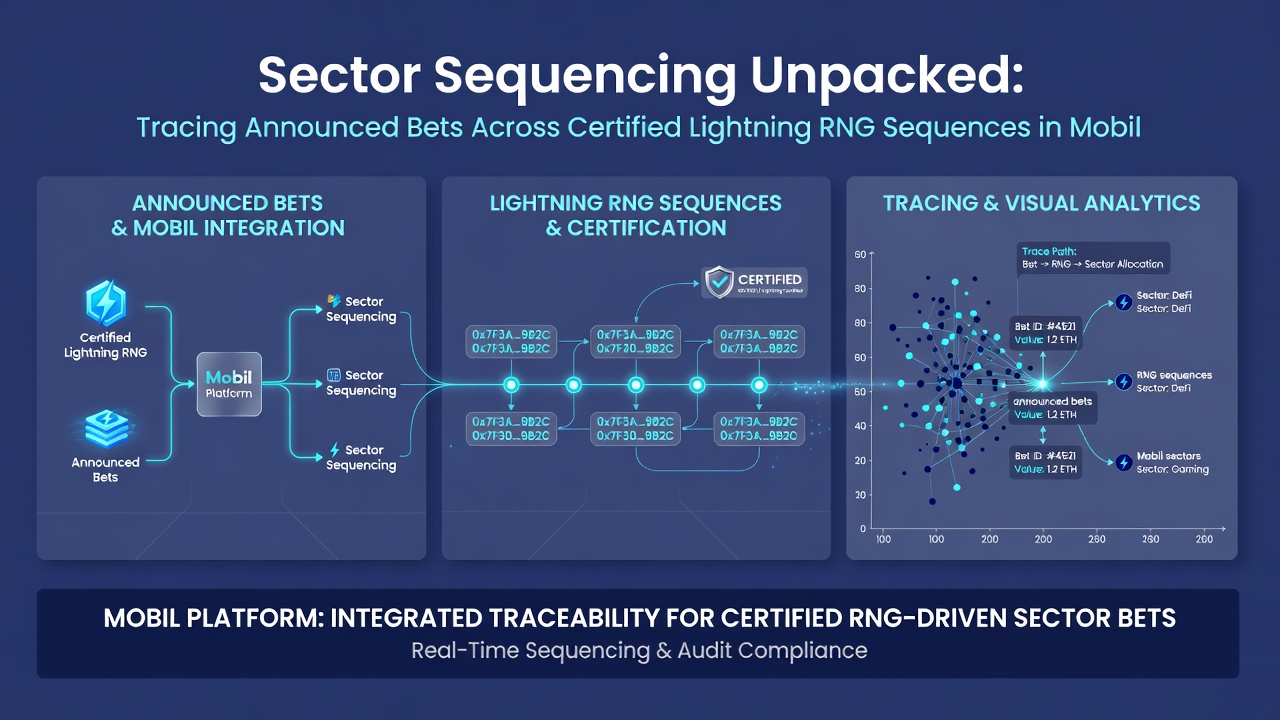 Mobiele app interface die Lightning RNG sequenties en sector sequencing visualiseert