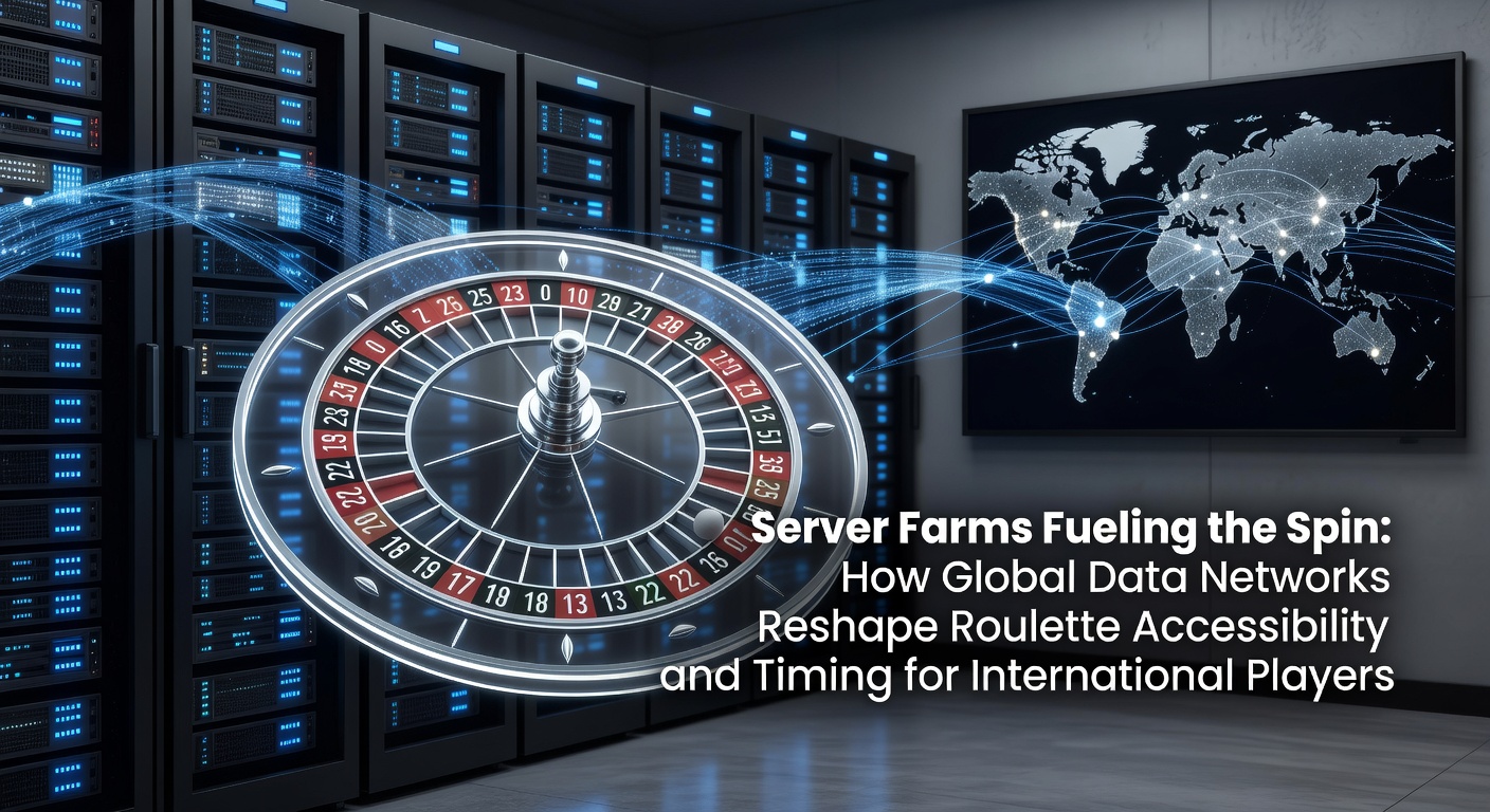 Wereldwijde server farms en datacenters die online roulette netwerken aandrijven