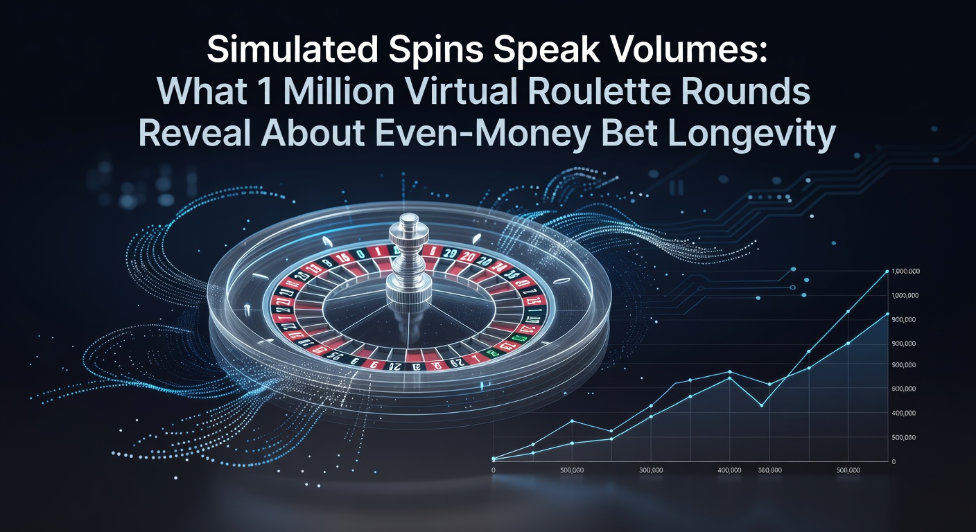 Grafiek met gesimuleerde roulette streaks voor rood/zwart inzetten over 1 miljoen spins