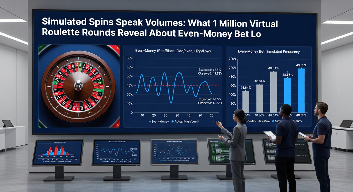 Visualisatie van verlies- en winststreaks in gesimuleerde roulette sessies, met pieken tot 30 spins