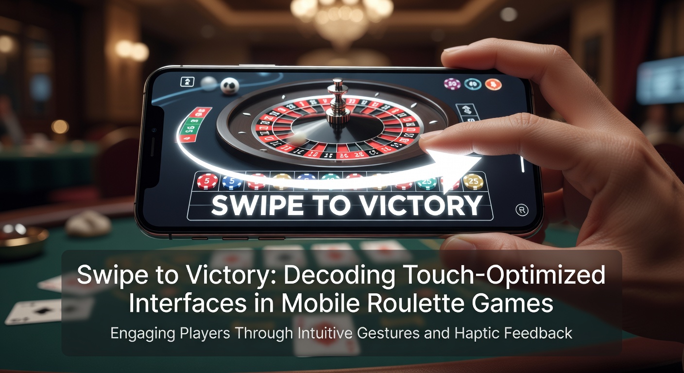 Mobiele roulette-interface met swipe-gebaren voor intuïtieve inzetten en wielrotatie
