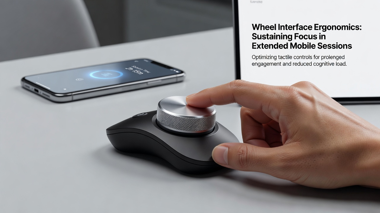Detailopname van een mobiele wielinterface met ergonomische aanpassingen voor langdurig gebruik
