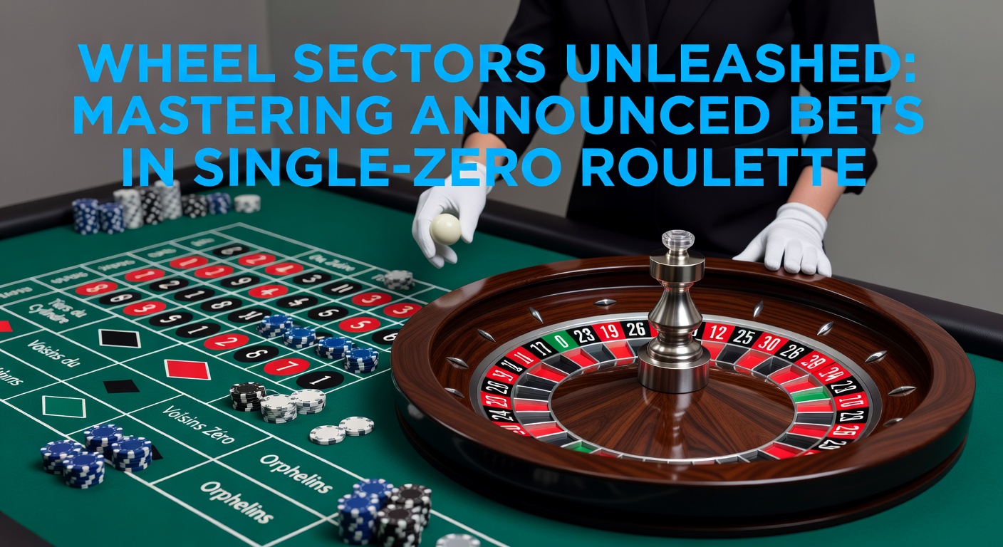 Roulettewiel met gemarkeerde sectoren voor announced bets zoals Voisins du Zéro en Tiers du Cylindre in een single-zero opstelling